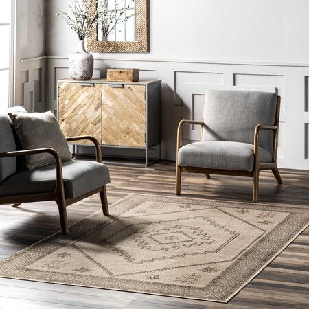 Nuloom Hilda Medallion Easy-Jute Machine Washable Area Rug 5ft x 8ft BIWL22A-508